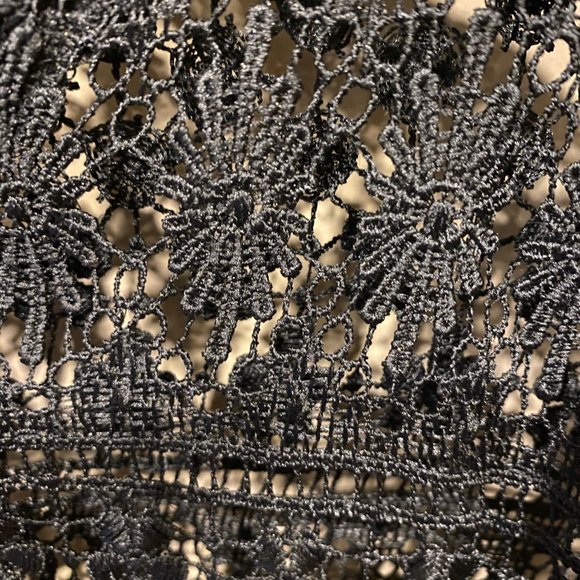 Black Lace Holiday Blouse Size M - Picture 4 of 4
